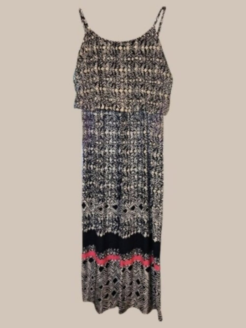Magic SZ XL Wide Leg Jumpsuit Blouson Top Spaghetti Strap Navy Blue White